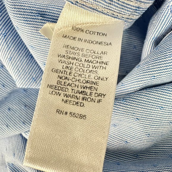 Express Extra Slim Fit 100% Cotton Dress Shirt, Size 16/16.5, Light Blue/White - Picture 6 of 9